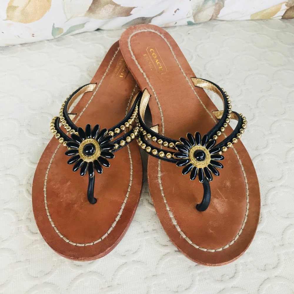Coach Slip-On Floral Beads Sandal